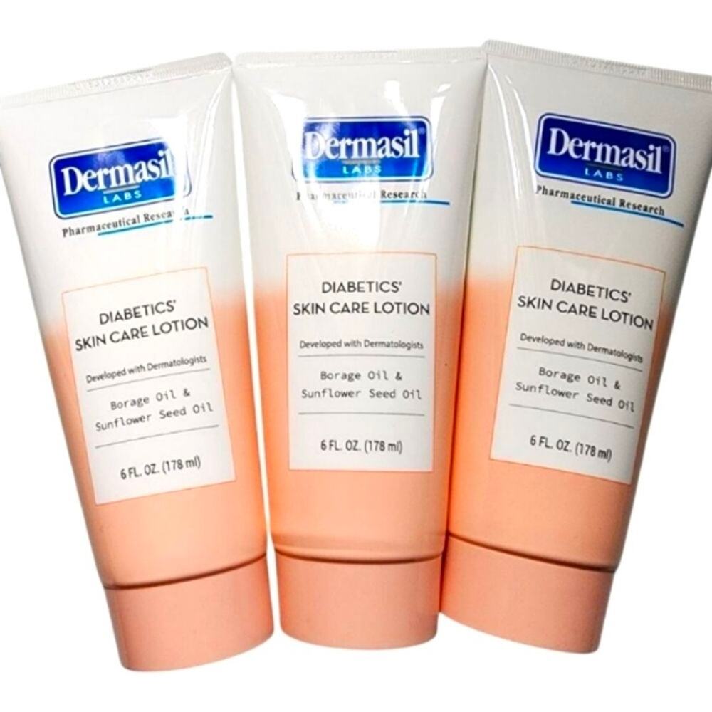 3 pk DERMASIL diabetics skin care‎ lotion 6onz each
